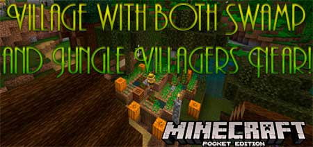 Сид Village with both Swamp and Jungle Villagers Near! для Minecraft PE